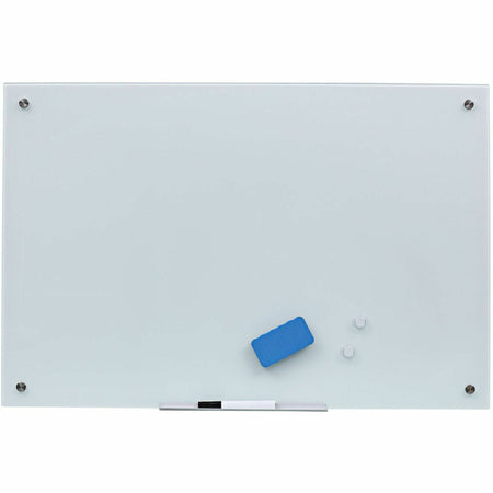 MasterVision Magnetic Glass Dry Erase Board - 24" (2 ft) Width x 36" (3 ft) Height - White Glass Surface - Rectangle - Horizontal/Vertical - Magnetic - 1 Each