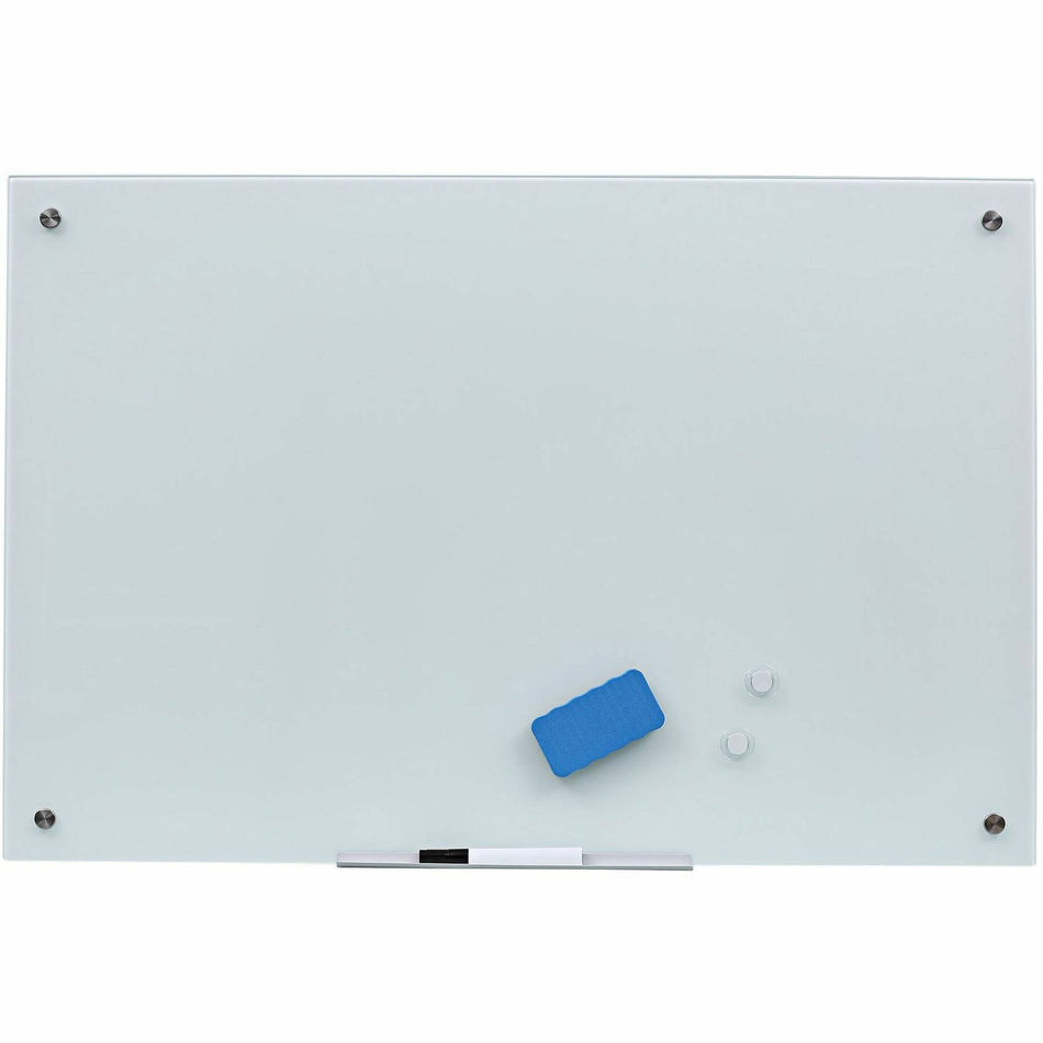 MasterVision Magnetic Glass Dry Erase Board - 24" (2 ft) Width x 36" (3 ft) Height - White Glass Surface - Rectangle - Horizontal/Vertical - Magnetic - 1 Each