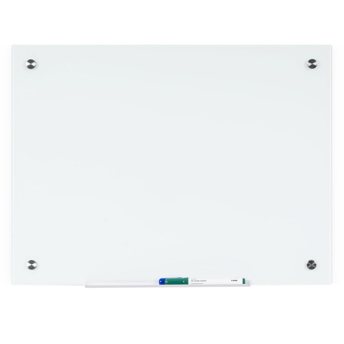 MasterVision Magnetic Glass Dry Erase Board - 36" (3 ft) Width x 48" (4 ft) Height - White Glass Surface - Rectangle - Horizontal/Vertical - Magnetic - 1 Each