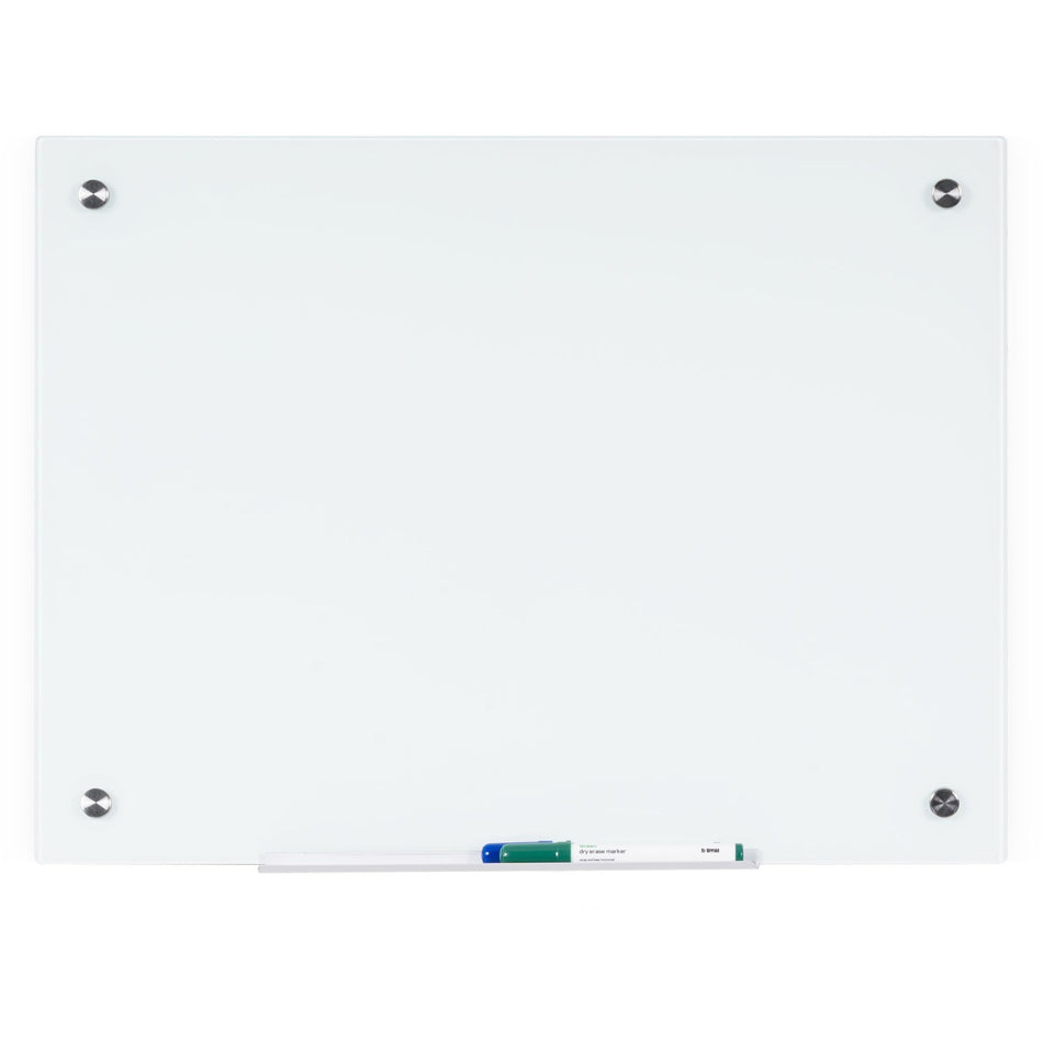 MasterVision Magnetic Glass Dry Erase Board - 36" (3 ft) Width x 48" (4 ft) Height - White Glass Surface - Rectangle - Horizontal/Vertical - Magnetic - 1 Each