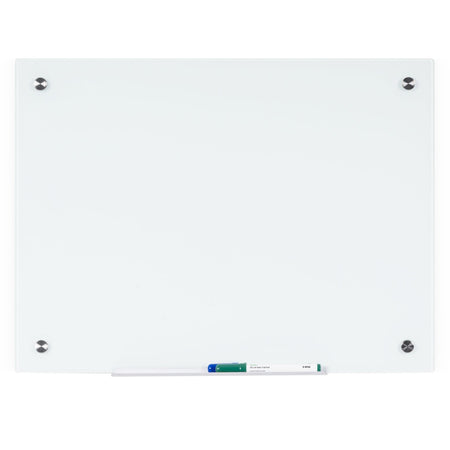 MasterVision Magnetic Glass Dry Erase Board - 48" (4 ft) Width x 72" (6 ft) Height - White Glass Surface - Rectangle - Horizontal/Vertical - Magnetic - 1 Each