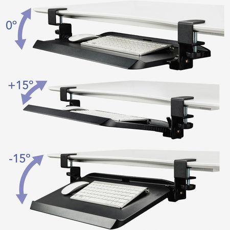 Kantek Clamp Mounted Tilting Keyboard Tray - Alternate-Image1