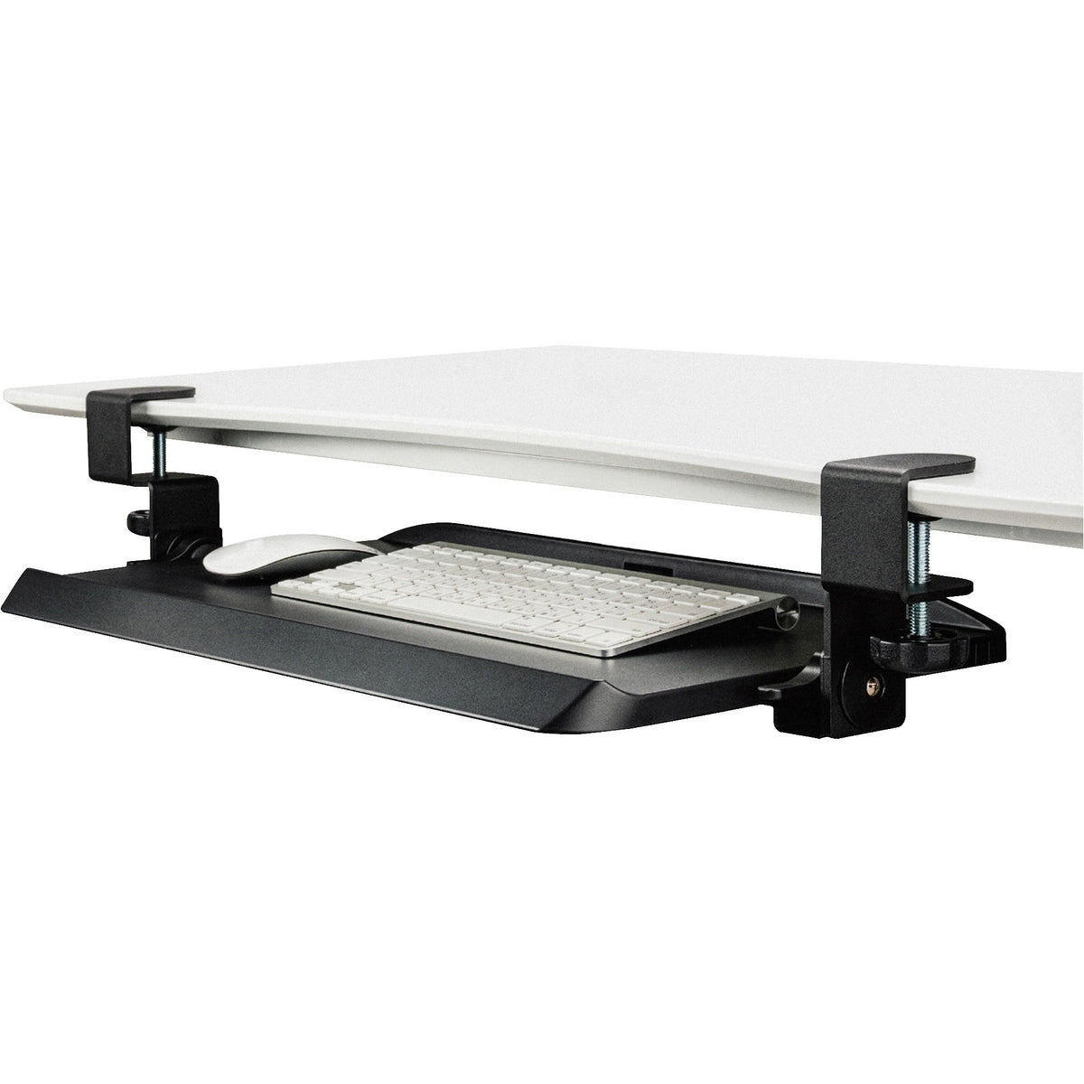 Kantek Clamp Mounted Tilting Keyboard Tray - 11.5" Height x 5" Width - Black - 1 Each