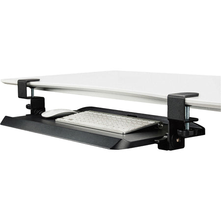 Kantek Clamp Mounted Tilting Keyboard Tray - 11.5" Height x 5" Width - Black - 1 Each