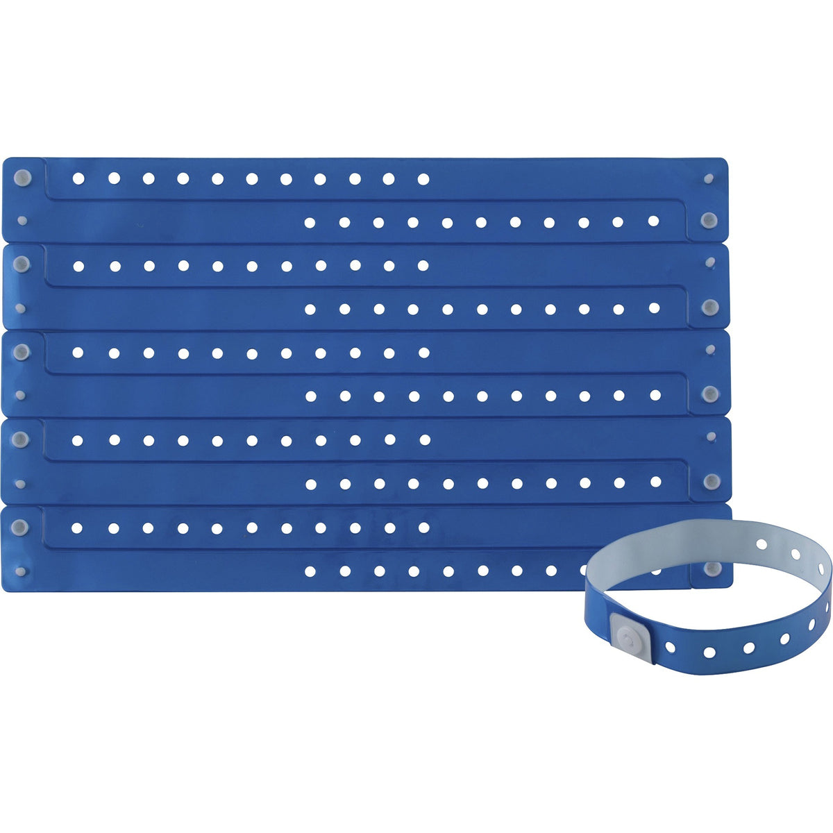 Advantus Colored Vinyl Wristbands - Adjustable - 0" Height x 0.6" Width x 9.8" Length - Blue - Vinyl - 100 / Pack