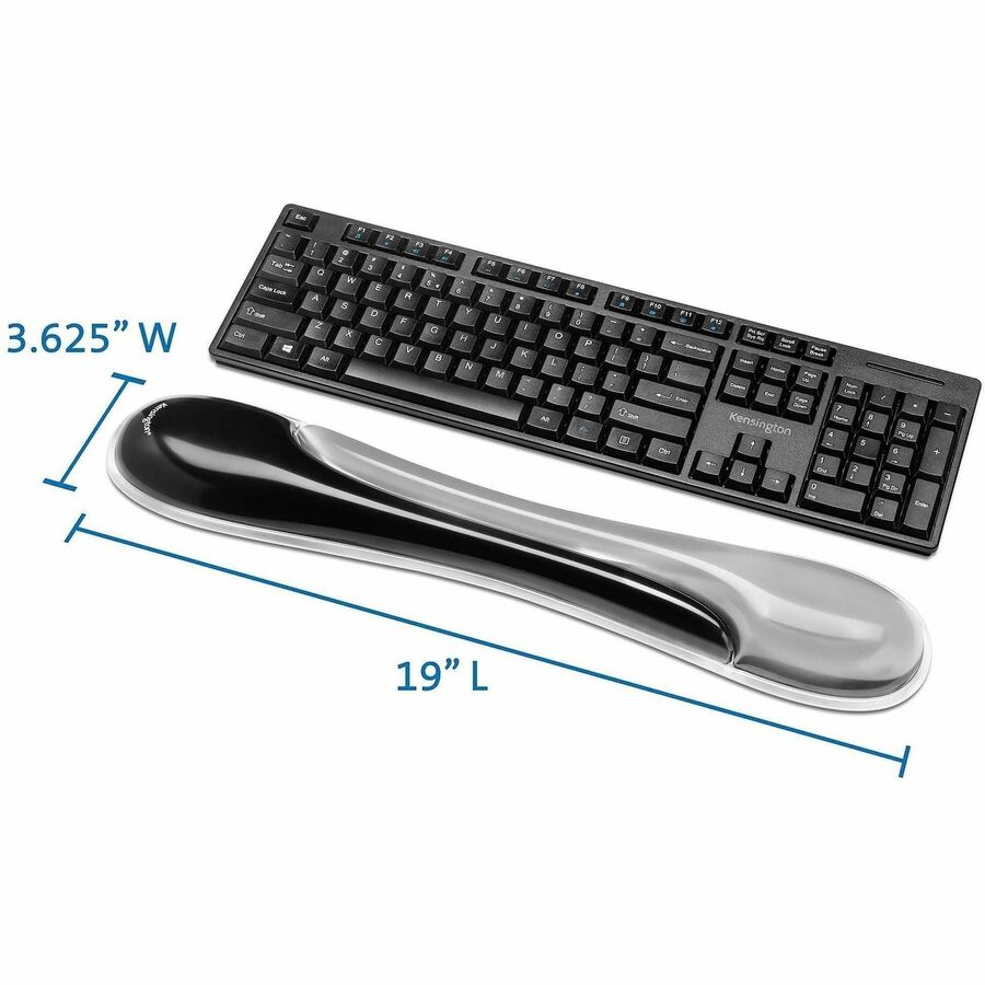 Kensington Duo Gel Mouse Pad Wrist Rest - 1.70" Height x 11.40" Width - Gray - Gel - 1 Each
