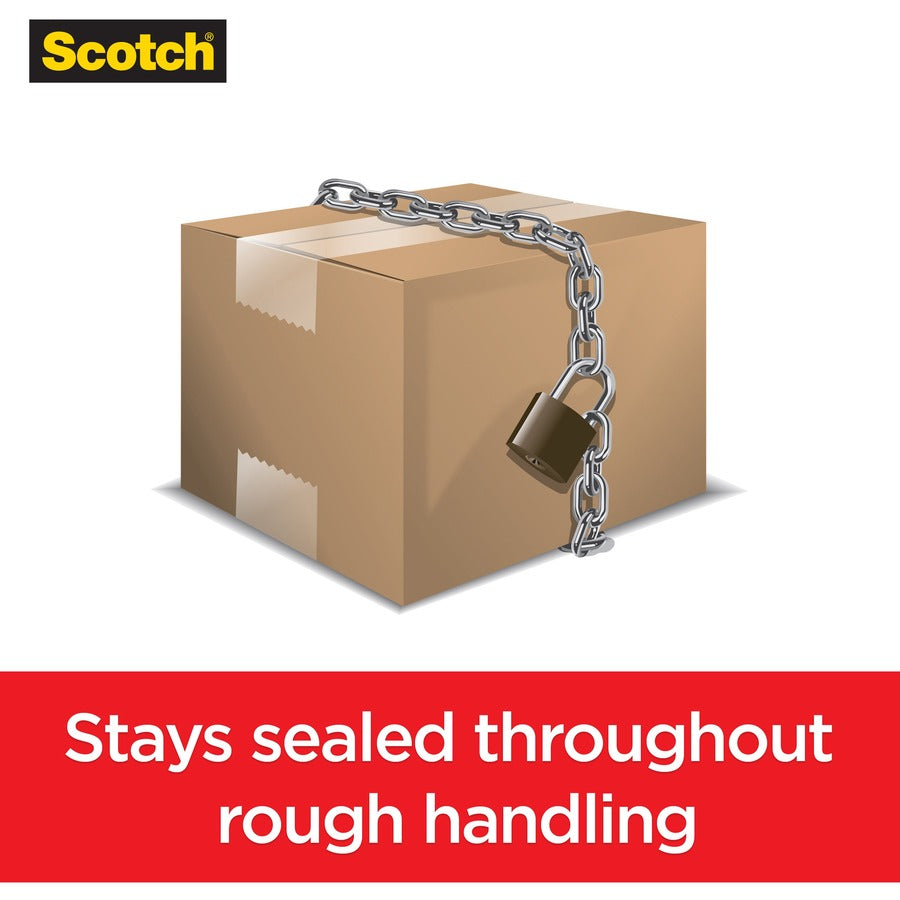 Scotch Box Lock Dispenser Packaging Tape - 55 yd Length x 1.88" Width - Clear - Dispenser Included - 4 / Pack