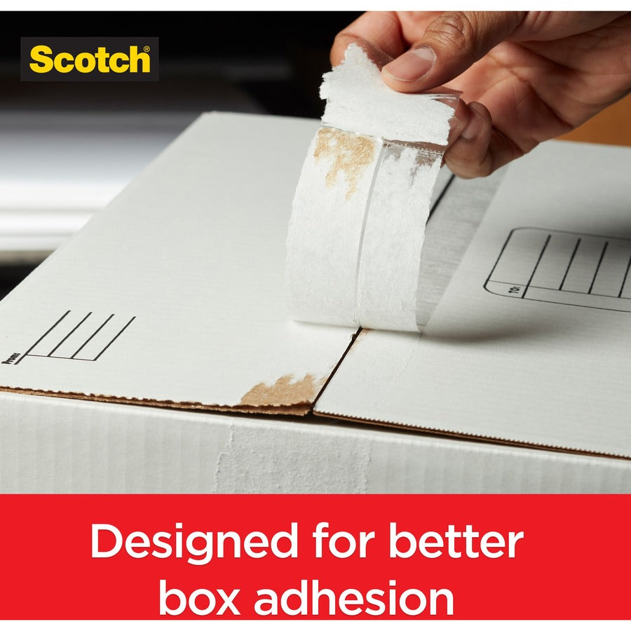 Scotch Box Lock Dispenser Packaging Tape - 55 yd Length x 1.88" Width - Clear - Dispenser Included - 4 / Pack