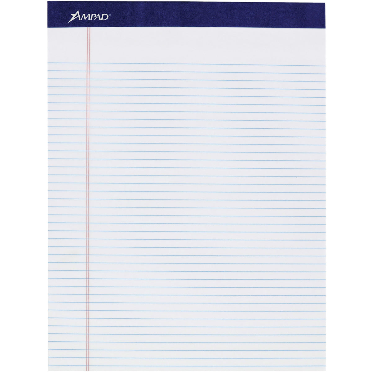 Ampad Legal Ruled Writing Pad - Legal Ruled Front Ruling - 1" Height x 8.5" Width x 11.8" Length - Smooth Surface, Perforated, Sturdy Back - 4 / Pack