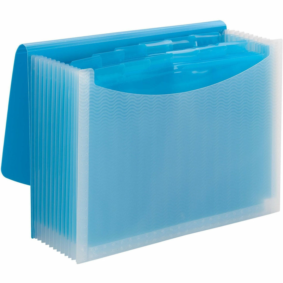 Smead Letter Expanding File - 8 1/2" x 11" - 12 Pocket(s) - 12 Divider(s) - Teal, Clear - 1 Each
