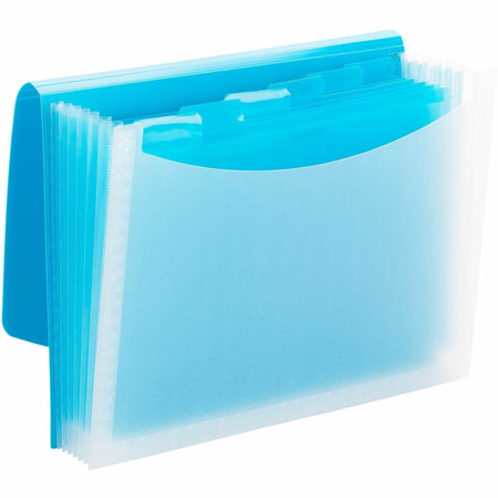 Smead Letter Expanding File - 8 1/2" x 11" - 7 Pocket(s) - 6 Divider(s) - Teal, Clear - 1 Each