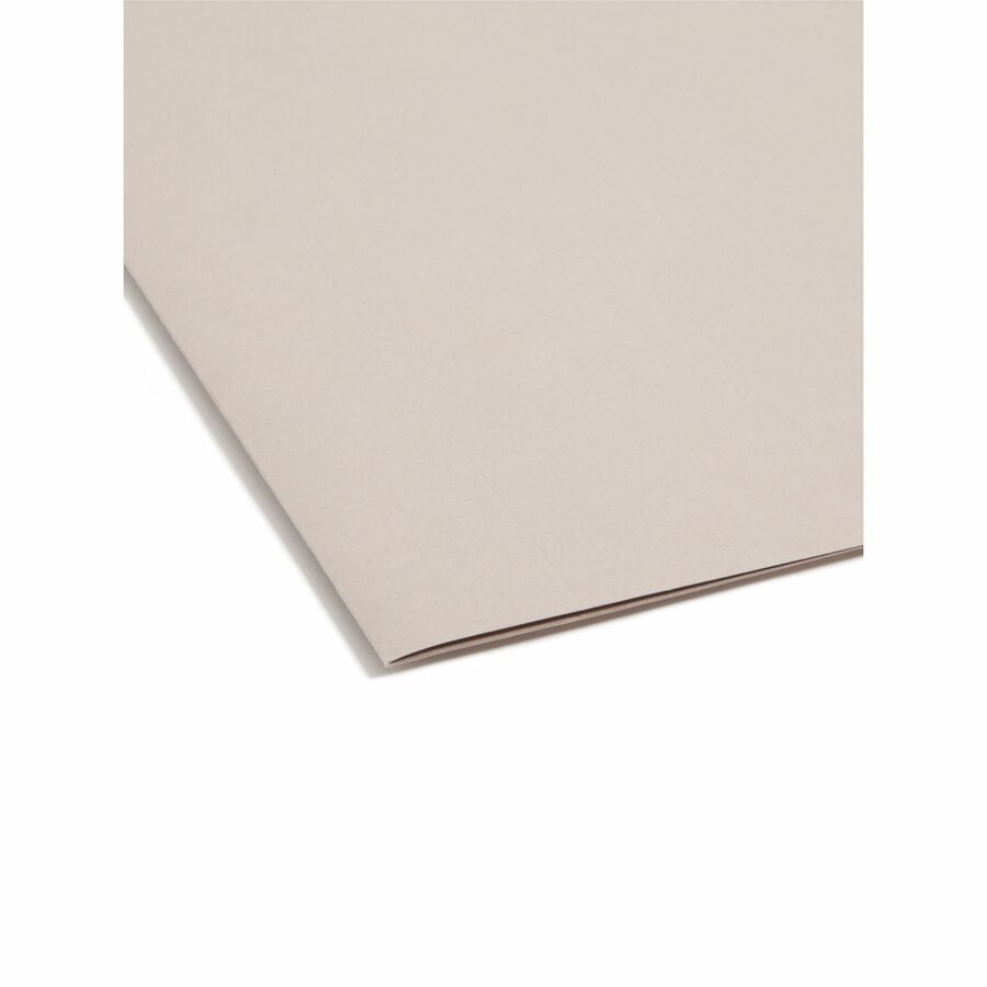 Smead TUFF 1/3 Tab Cut Legal Recycled Hanging Folder - 8 1/2" x 14" - 3" Expansion - Top Tab Location - Assorted Tab Position - 14 pt. - Steel Gray - 10% Recycled - 18 / Box