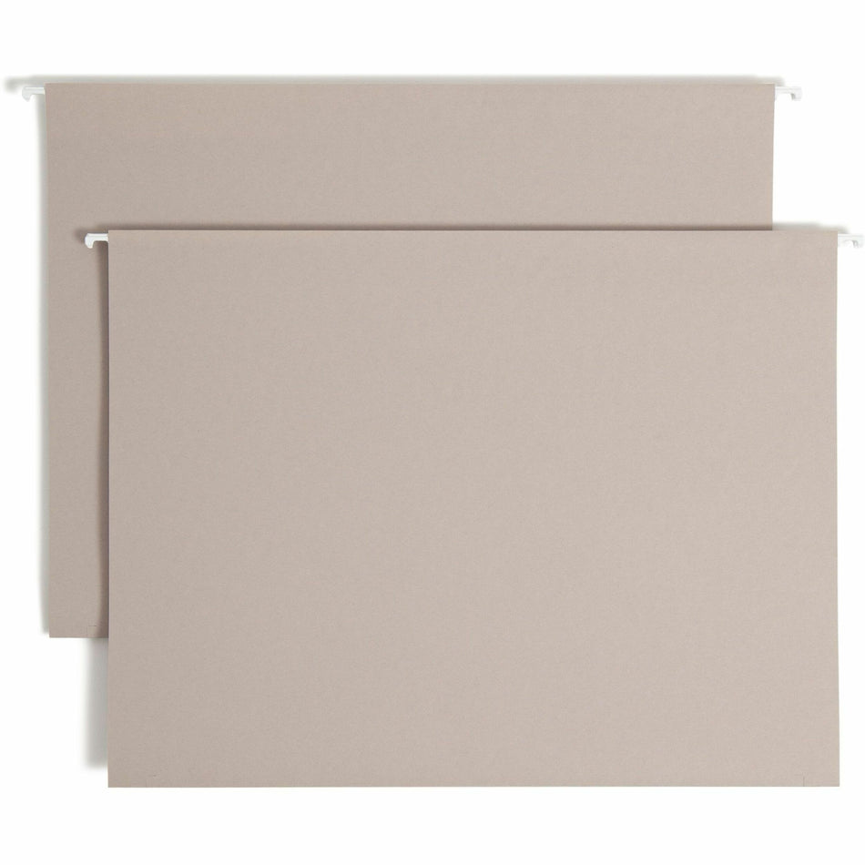 Smead TUFF 1/3 Tab Cut Legal Recycled Hanging Folder - 8 1/2" x 14" - 4" Expansion - Top Tab Location - Assorted Tab Position - Steel Gray - 10% Recycled - 18 / Box