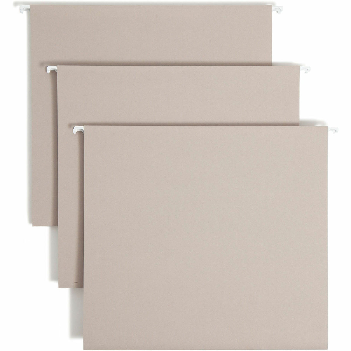 Smead TUFF 1/3 Tab Cut Letter Recycled Hanging Folder - 8 1/2" x 11" - 3" Expansion - Top Tab Location - Assorted Tab Position - Steel Gray - 10% Recycled - 18 / Box