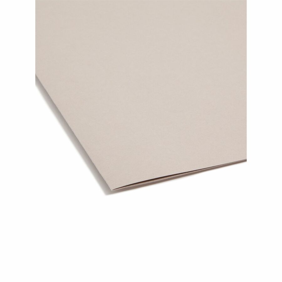 Smead TUFF 1/3 Tab Cut Letter Recycled Hanging Folder - 8 1/2" x 11" - 4" Expansion - Top Tab Location - Assorted Tab Position - Steel Gray - 10% Recycled - 18 / Box