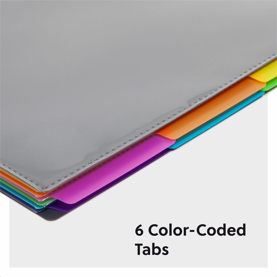 Smead 1/3 Tab Cut Letter Organizer Folder - 8 1/2" x 11" - 12 Pocket(s) - Assorted Tab Position - Gray - 1 Each