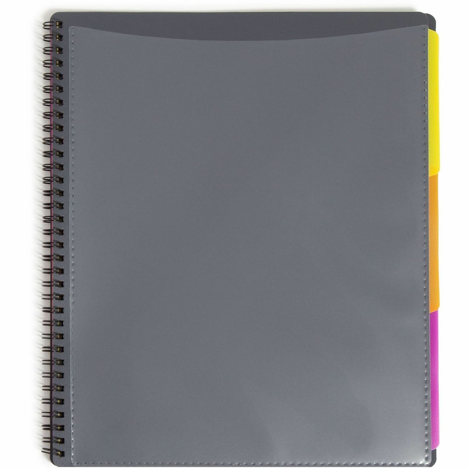 Smead 1/3 Tab Cut Letter Organizer Folder - 8 1/2" x 11" - 12 Pocket(s) - Assorted Tab Position - Gray - 1 Each