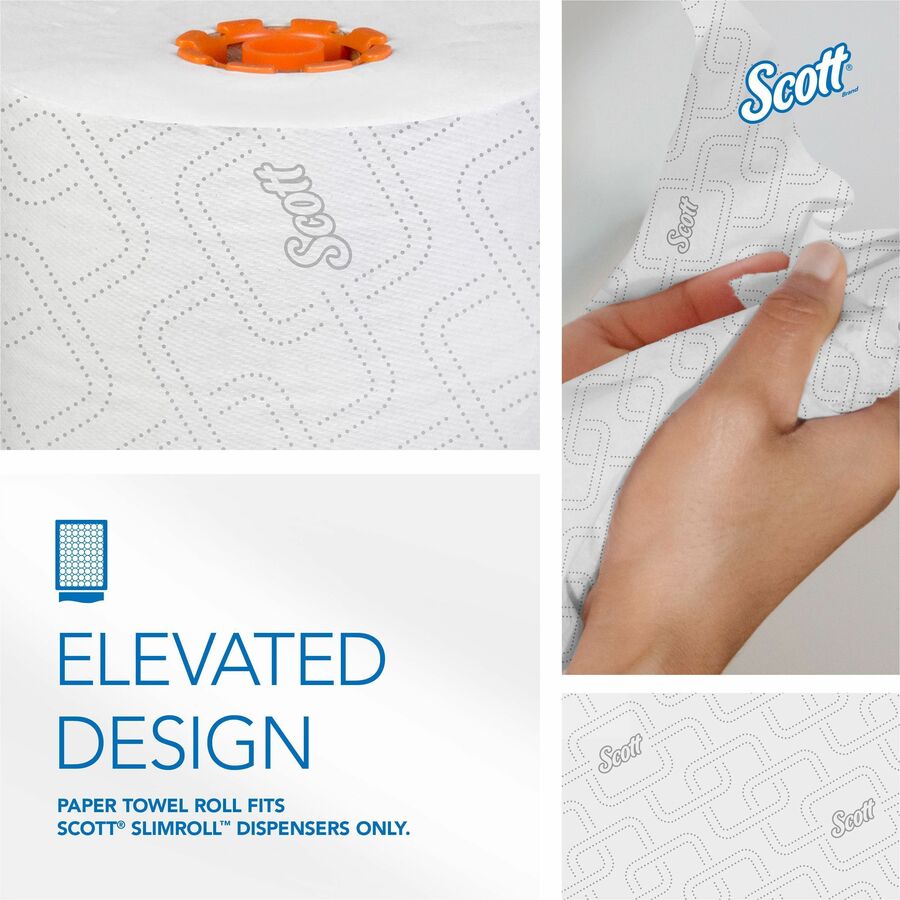 Scott Paper Towel - 8" Width x 580 ft Length - White, Orange - Paper - 6 / Carton