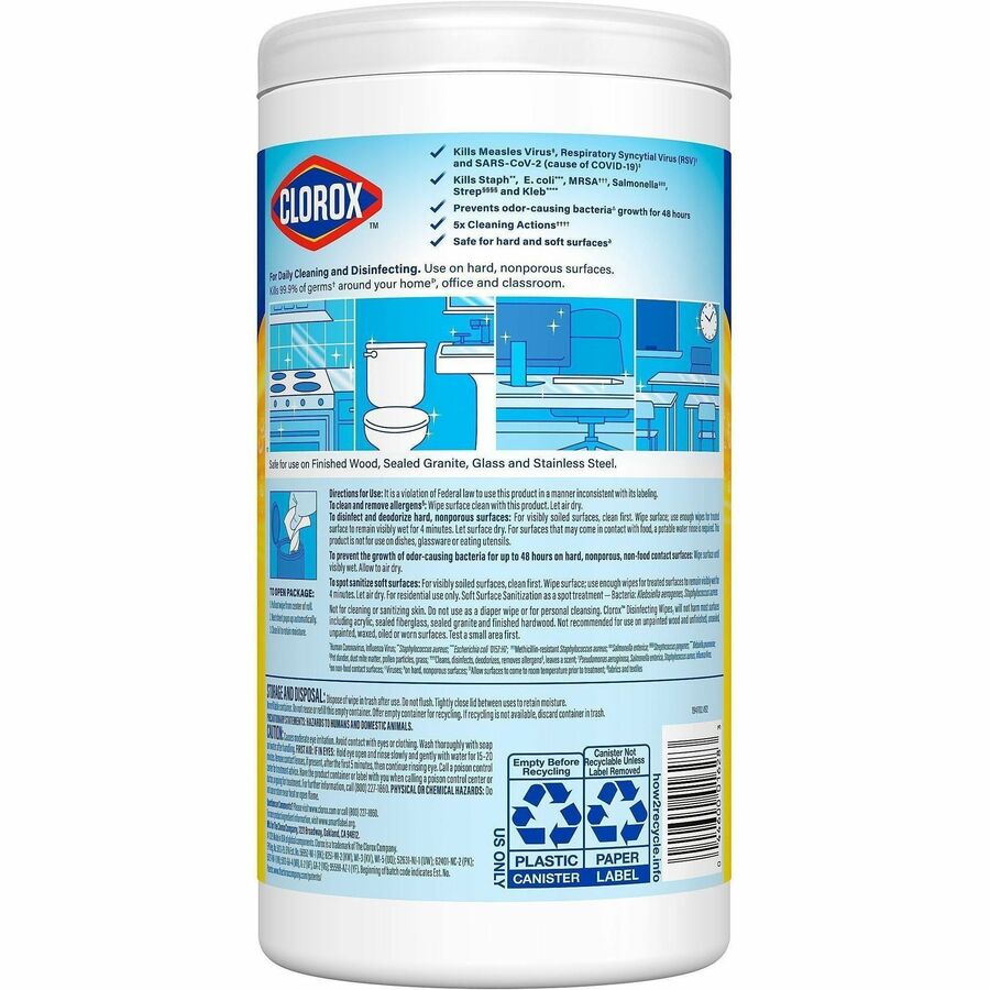 Clorox Disinfecting Cleaning Wipes Value Pack - Bleach-free - Rear
