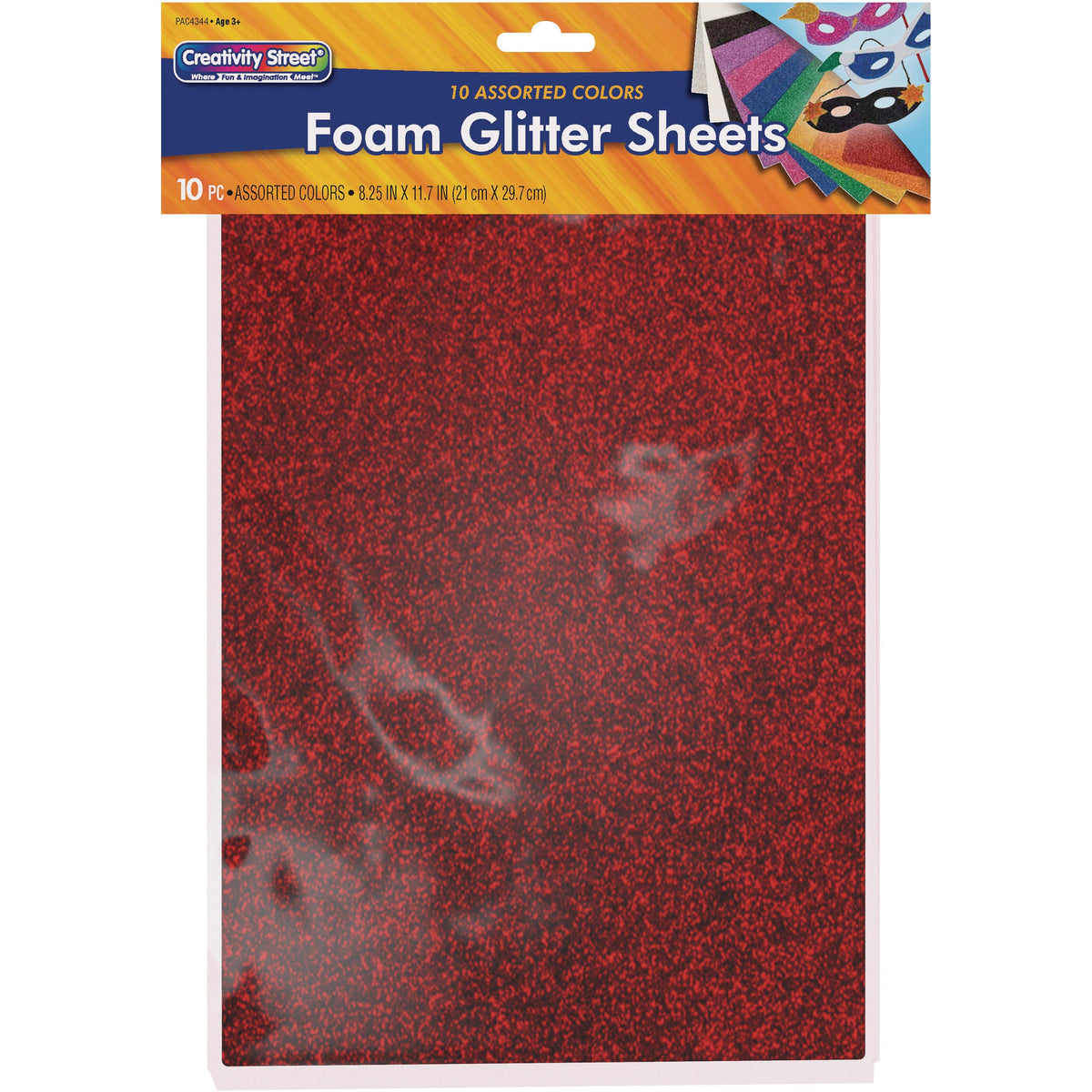 Creativity Street Wonderfoam Glitter Sheets - Art Project, Craft Project - Recommended For 3 Year - 10 Piece(s) - 11.70" Height x 8.25" Width - Multicolor - Foam - 10 / Set