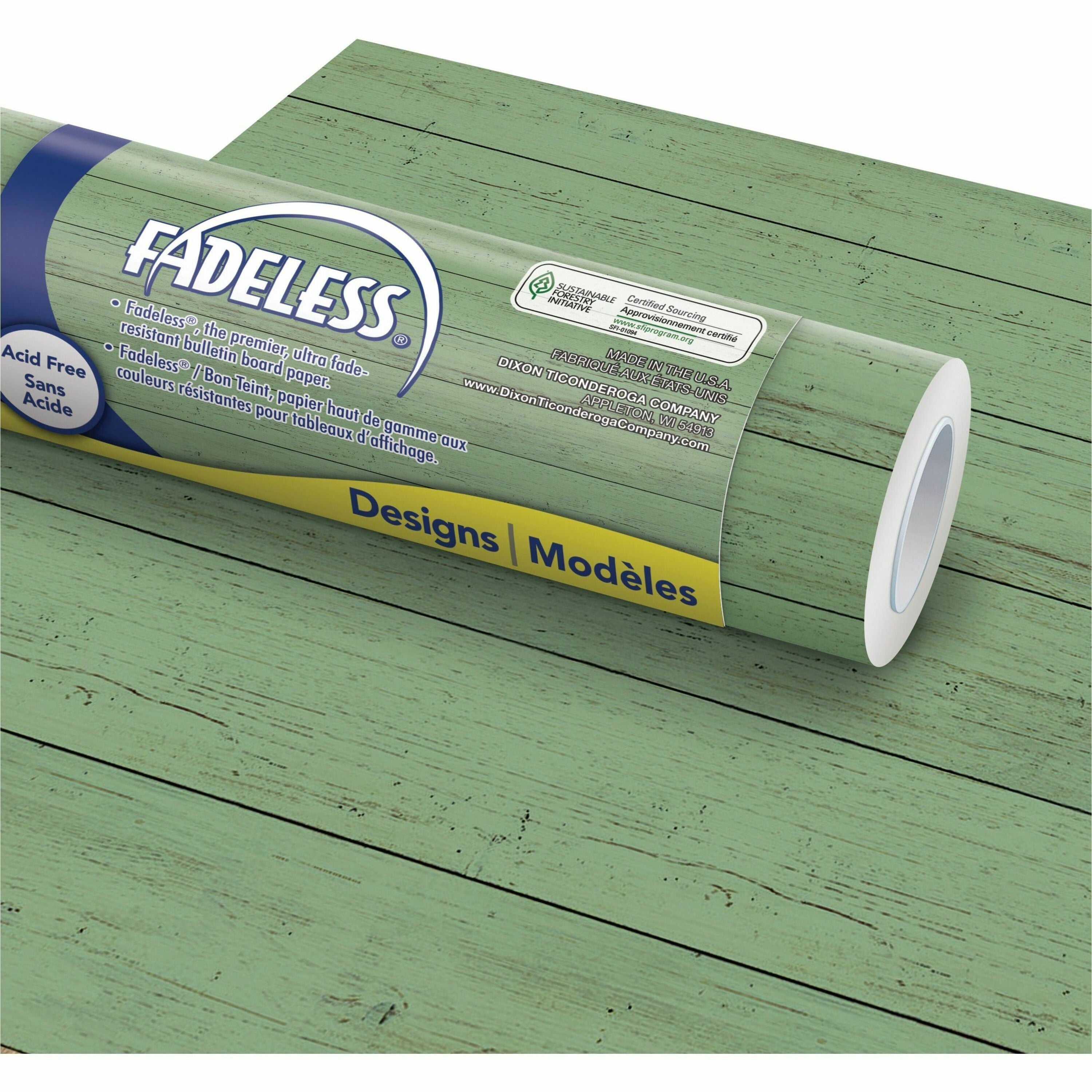 Fadeless Designs Paper Roll - Art Project, Craft Project, Classroom, Display, Table Skirting, Decoration, Bulletin Board - 48" Width x 50" Length - Green - 1 Roll