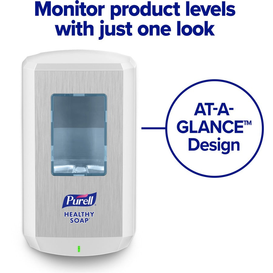 PURELL® CS6 Soap Dispenser - Automatic - 1.27 quart Capacity - Support 4 x C Battery - Touch-free, Wall Mountable, Site Window, Refillable, Lockable, Durable - White - 1 / Carton