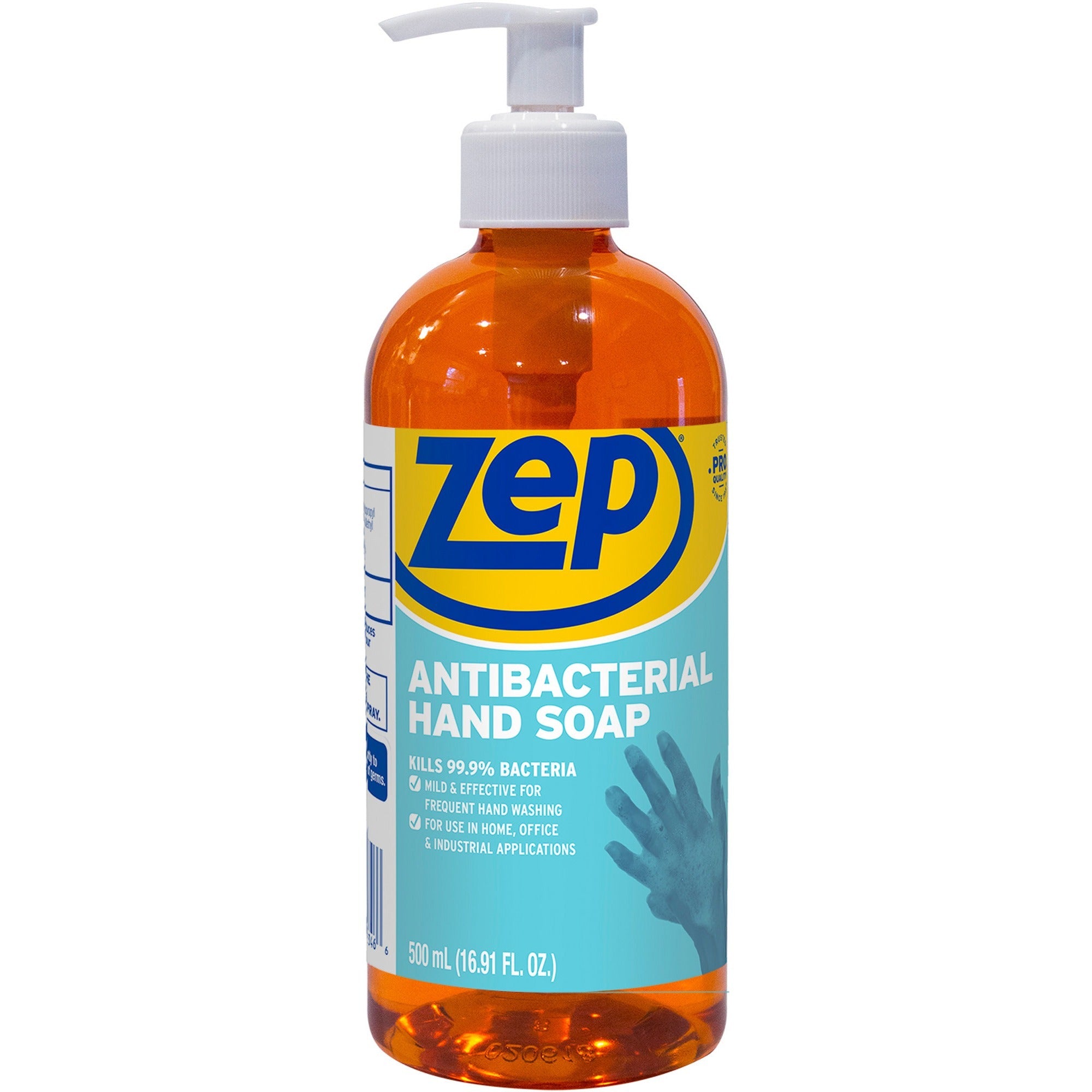 Zep Antimicrobial Hand Soap - Fresh Clean Scent - 16.91 fl oz - Kill Germs, Bacteria Remover, Soil Remover - Hand - Antibacterial - Orange - Non-abrasive, Solvent-free, Residue-free - 1 Each