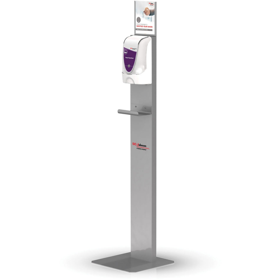 SC Johnson Hand Hygiene Touch-free Dispenser Stand - Automatic - Touch-free, Sturdy, Durable, Wear Resistant, Tear Resistant - Silver - 1 Each
