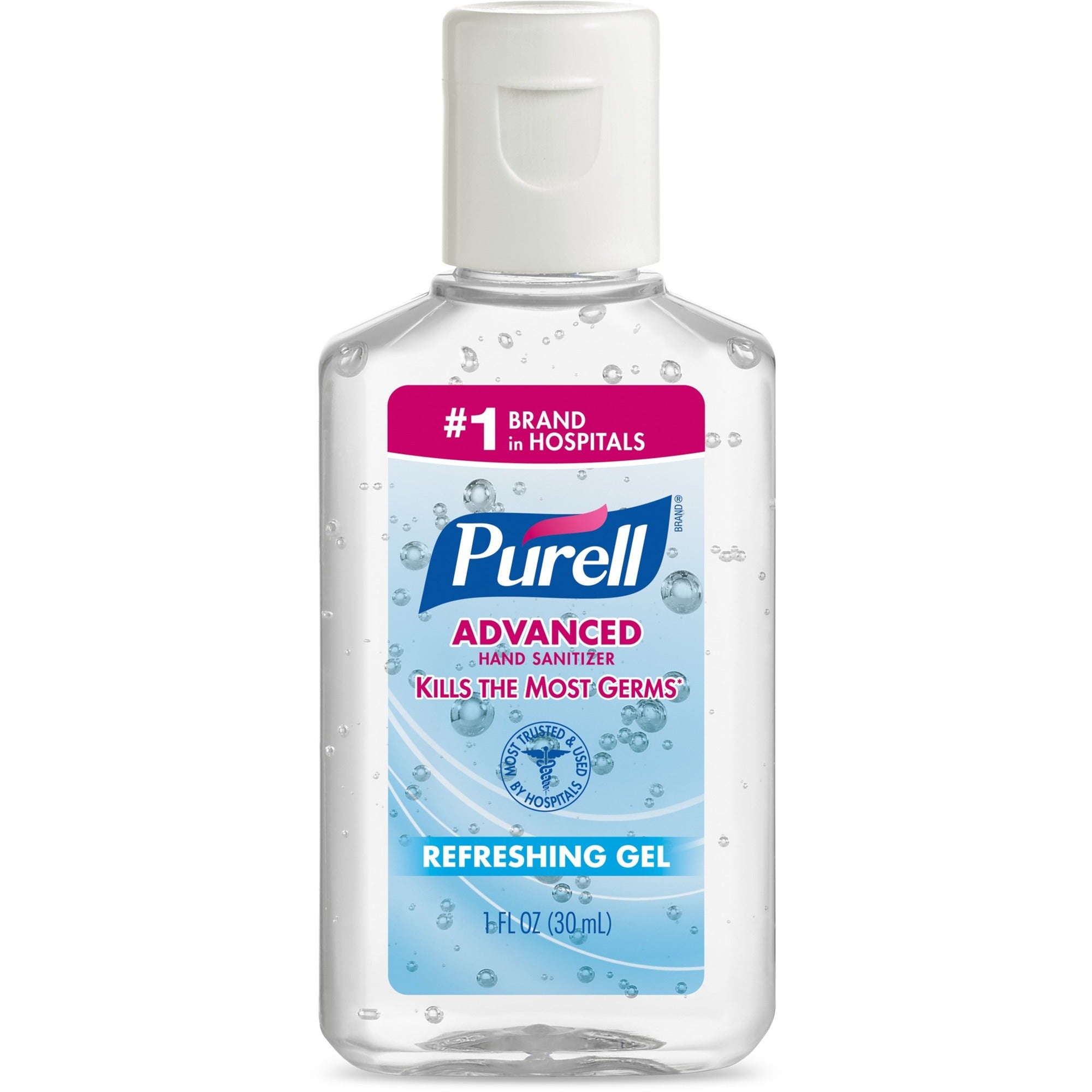 PURELL® Hand Sanitizer Gel - 1 fl oz - Flip Top Bottle Dispenser - Kill Germs - Hand - Clear - 250 / Carton