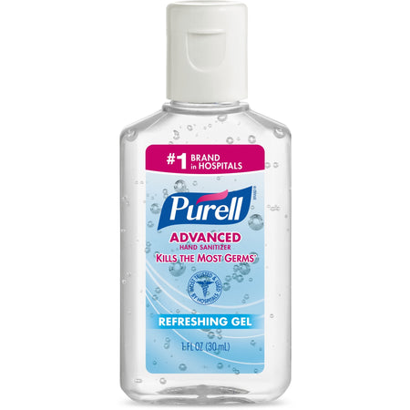 PURELL® Hand Sanitizer Gel - 1 fl oz - Flip Top Bottle Dispenser - Kill Germs - Hand - Clear - 250 / Carton