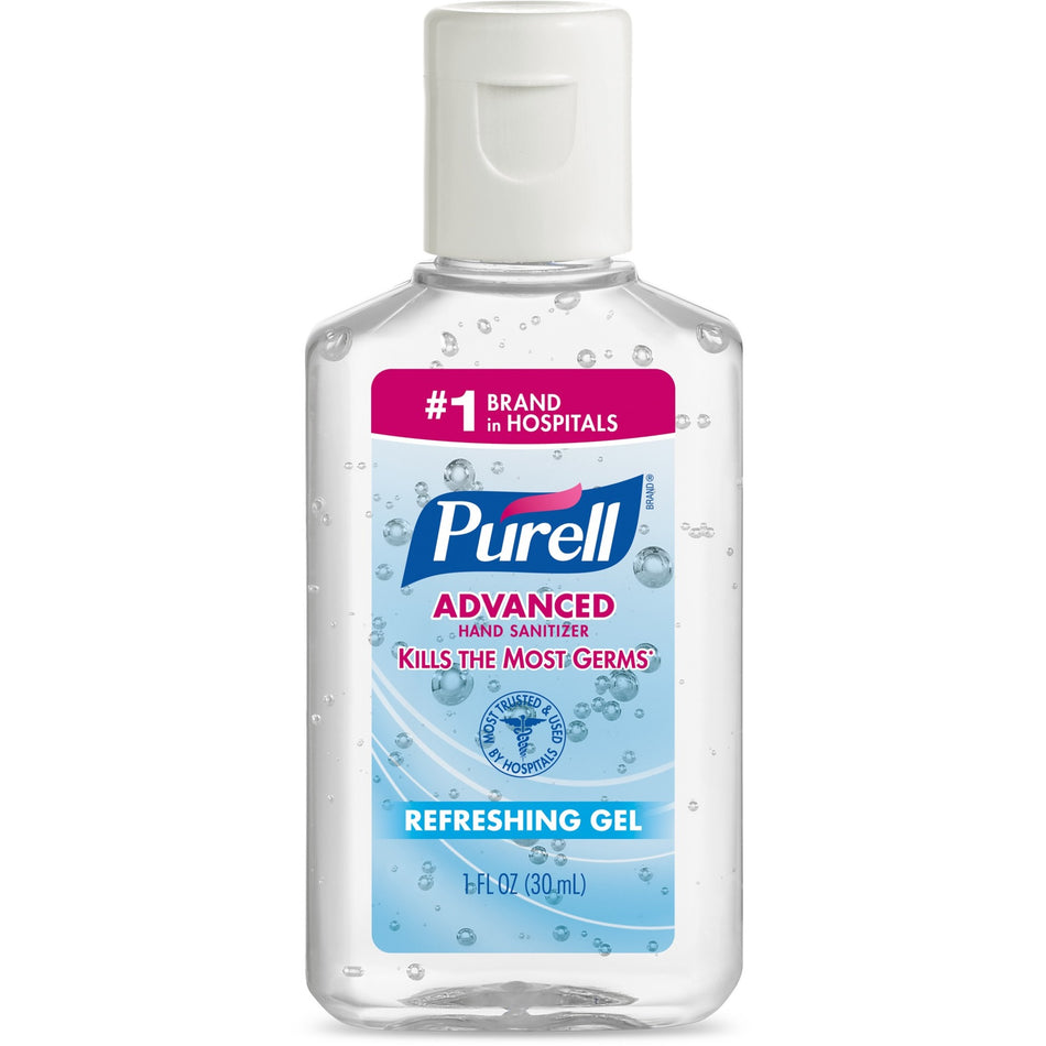 PURELL® Hand Sanitizer Gel - 1 fl oz - Flip Top Bottle Dispenser - Kill Germs - Hand - Clear - 250 / Carton