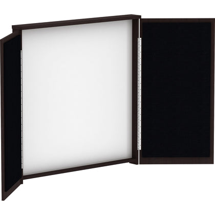 Lorell Whiteboard Presentation Cabinet: Hinged Door Dry Erase Surface - Combo Boards