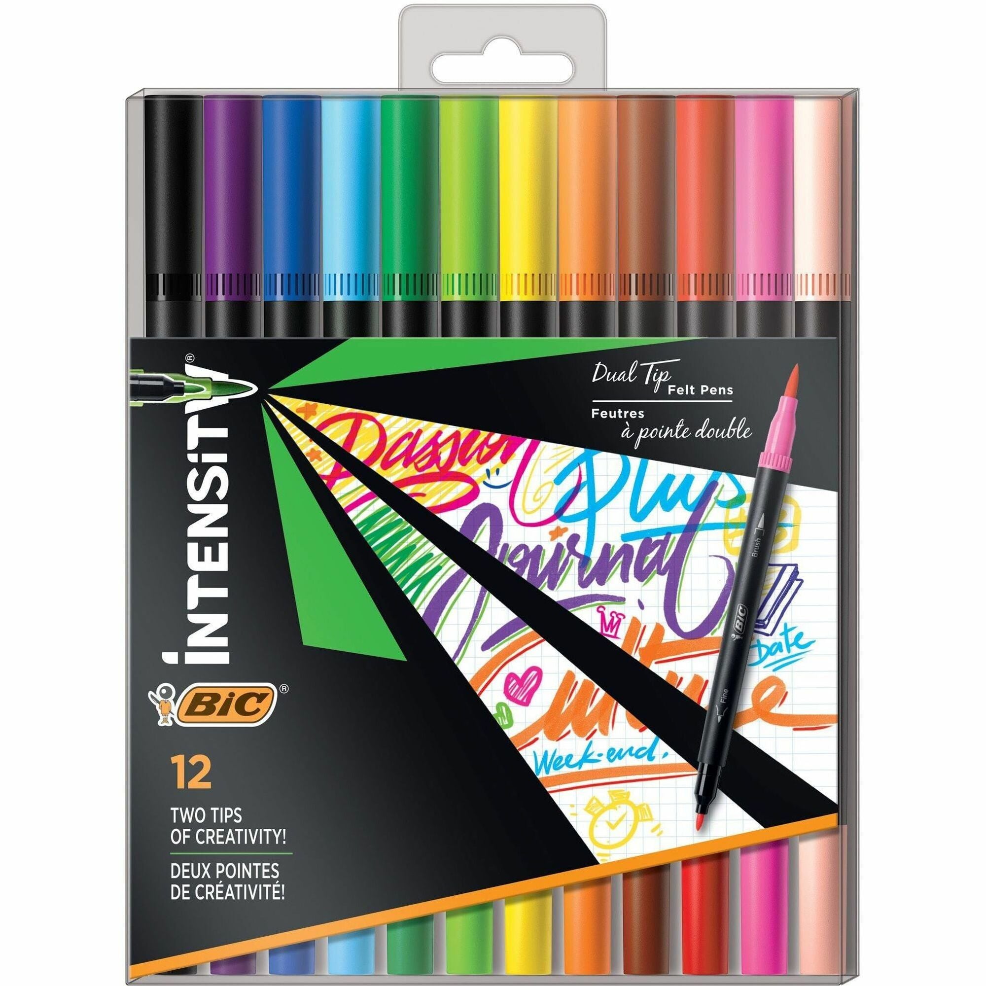 BIC Intensity Marker - Assorted Ink - Water Based - 12 / Pack