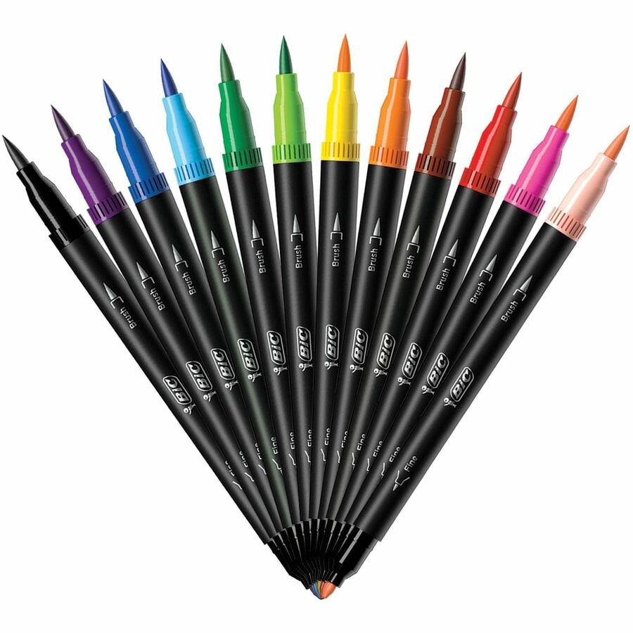 BIC Intensity Marker - Assorted Ink - Water Based - 12 / Pack