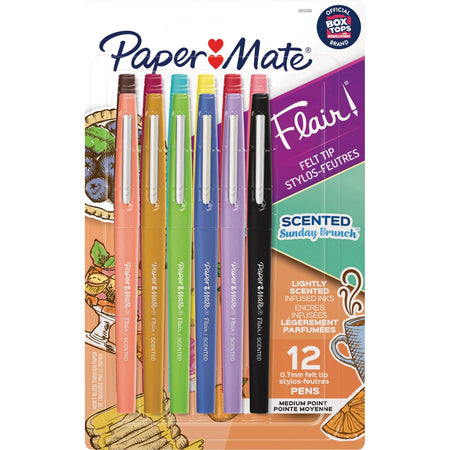 Paper Mate Flair Scented Pens - 0.7 mm Medium Pen Point - Multicolor Ink - Water Based - 12 / Each