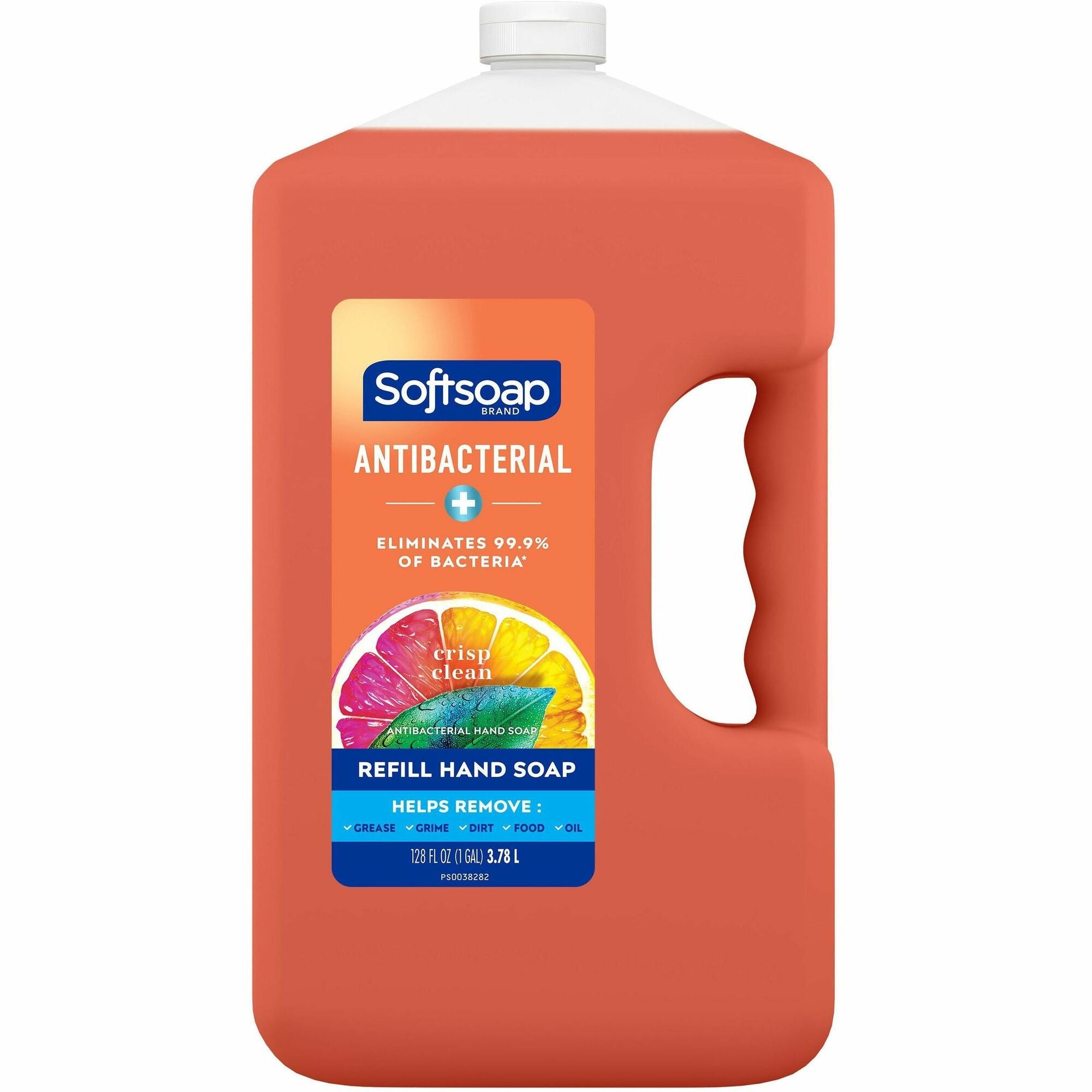 Softsoap Antibacterial Liquid Hand Soap Refill - Crisp Clean Scent - 1 gal - Bacteria Remover - Hand - Moisturizing - Antibacterial - Orange - Anti-irritant - 1 Each