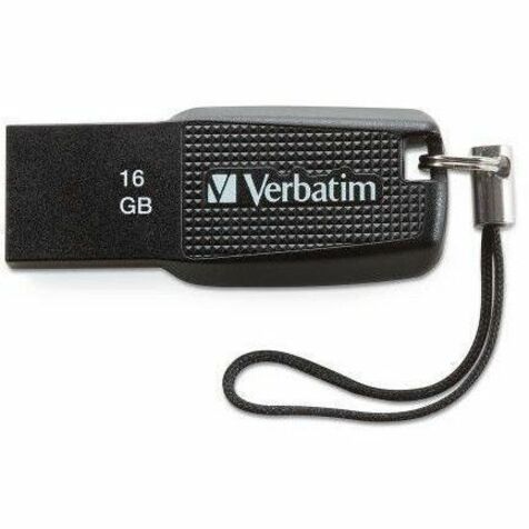 Verbatim 16GB Ergo USB Flash Drive - Black - 16 GB - USB 2.0 - Black - Lifetime Warranty - 1 Each