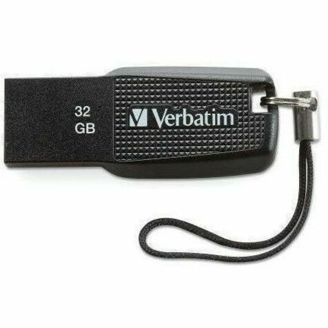 Verbatim 32GB Ergo USB Flash Drive - Black - 32 GB - USB 2.0 - Black - Lifetime Warranty - 1 Each