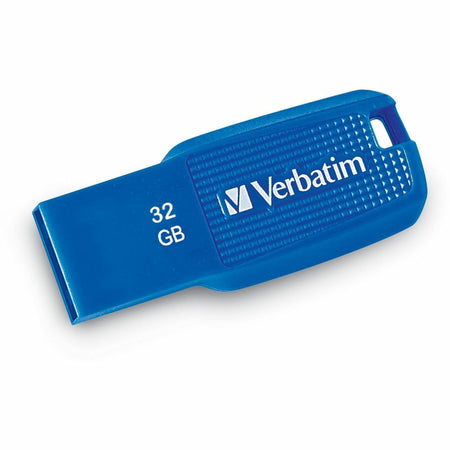 Verbatim 32GB Ergo USB 3.0 Flash Drive - Blue - 32 GB - USB 3.0 - Blue - Lifetime Warranty - 1 Each