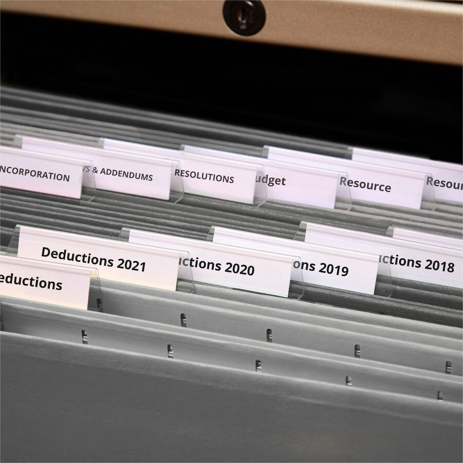 Avery®  Hanging File Folder Tabs, 1/5 Cut, 20 Total (06727) - 720 Tab(s) - 1/5 - 9" Tab Height x 2" Tab Width - Matte Clear Film Tab(s) - 20/Pack - 36 / Carton