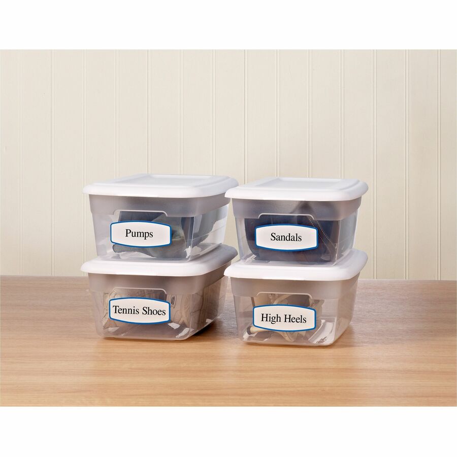 Avery®  Blue Border Removable Multi-Use Labels - - HeightRemovable Adhesive - Arched Rectangle - Laser, Inkjet - White, Blue - Paper - 3 / Sheet - 90 Total Sheets - 270 Total Label(s) - 270 / Carton