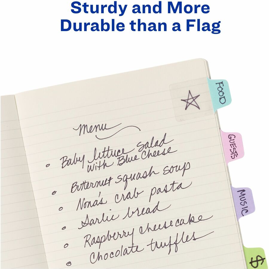 Avery® Ultra Tabs File Tab: Clear Film, Pastel Colors - 40 Pack