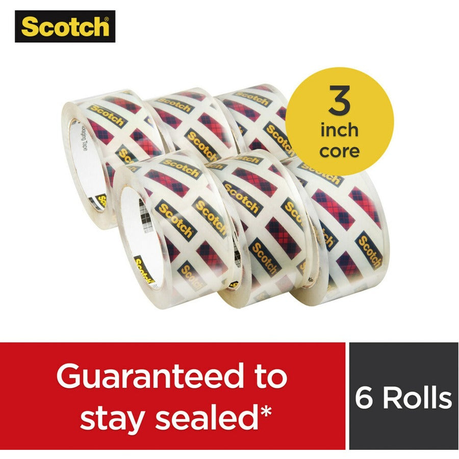 Scotch Box Lock Packaging Tape Refill - 55 yd Length x 1.88" Width - Clear - 6 / Pack
