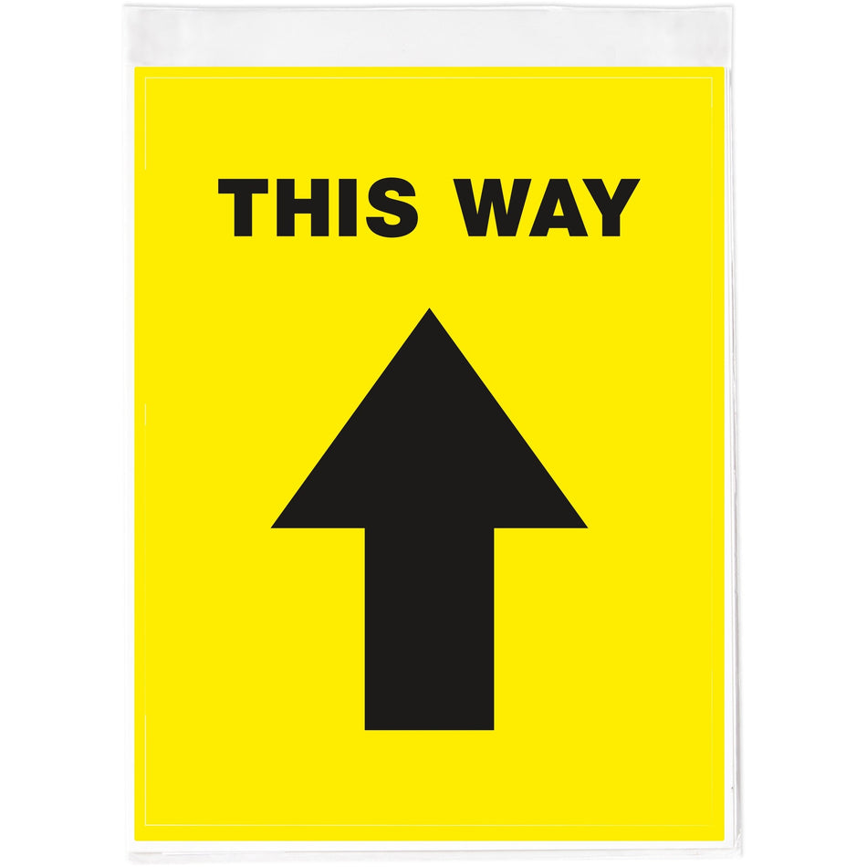 Avery® Floor Decal - Print/Message "This Way" - Rectangular Shape - Pre-printed, Tear Resistant, Wear Resistant, Non-slip, Water Resistant, UV Coated, Durable, Removable, Scuff Resistant - Vinyl - Black - 5 / Pack