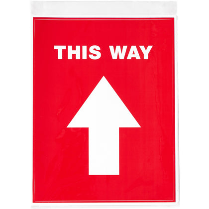 Avery® THIS WAY Social Distancing Floor Decals - Print/Message "This Way" - Rectangular Shape - Pre-printed, Tear Resistant, Wear Resistant, Non-slip, Water Resistant, UV Coated, Durable, Removable, Scuff Resistant - Vinyl - White - 5 / Pack