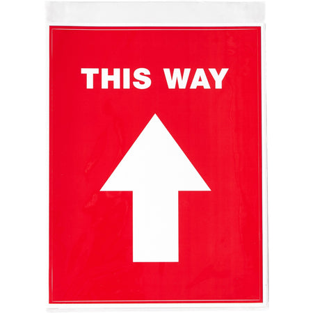 Avery® THIS WAY Social Distancing Floor Decals - Print/Message "This Way" - Rectangular Shape - Pre-printed, Tear Resistant, Wear Resistant, Non-slip, Water Resistant, UV Coated, Durable, Removable, Scuff Resistant - Vinyl - White - 5 / Pack