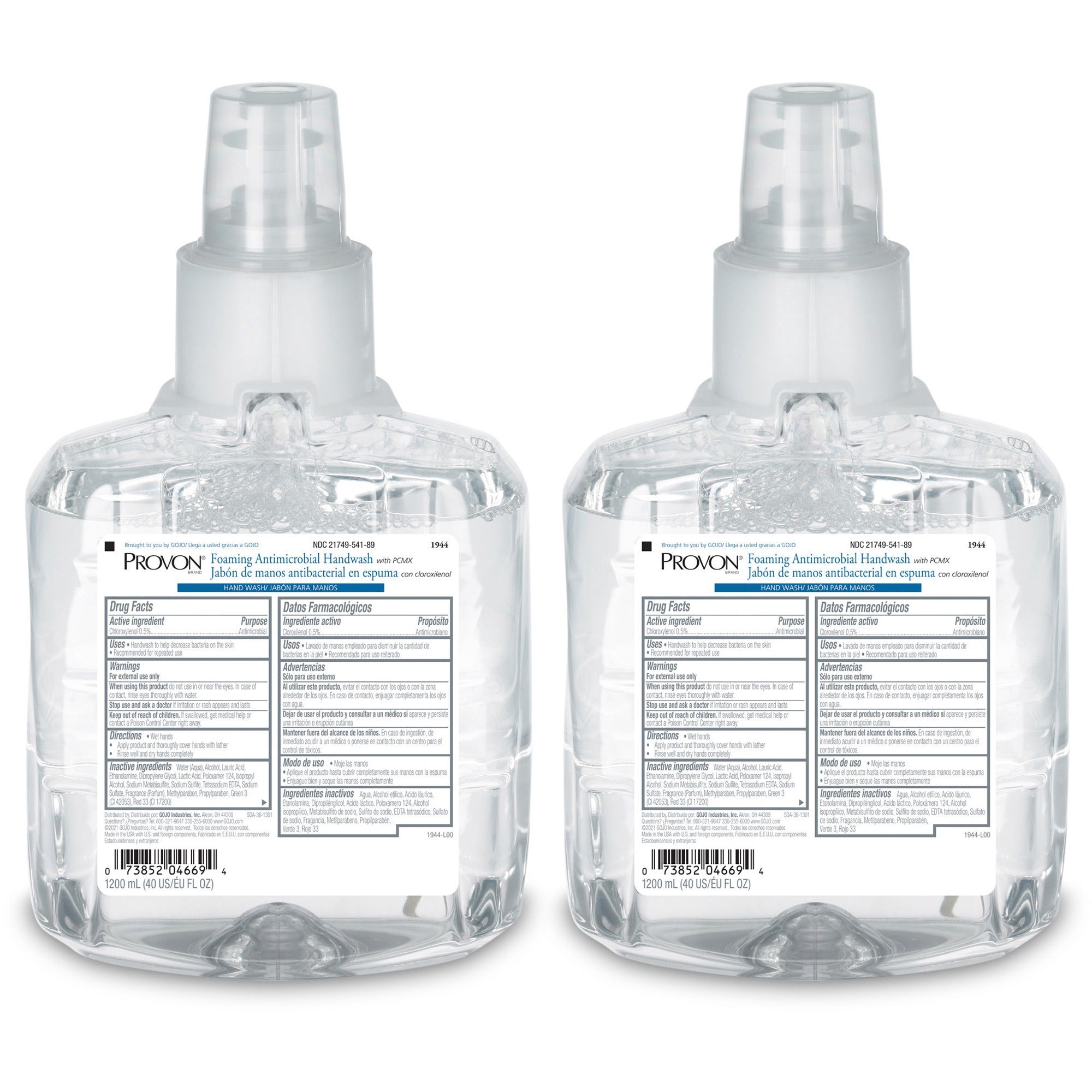 Provon LTX-12 Foaming Antibacterial Handwash - Floral Scent - 1.27 quart - Pump Bottle Dispenser - Bacteria Remover, Kill Germs - Hand - Antibacterial - Blue - Triclosan-free, Pleasant Scent - 2 / Carton