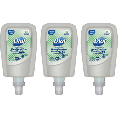 Dial Hand Sanitizer Gel Refill - Fragrance-free Scent - 1.06 quart - Touchless Dispenser - Bacteria Remover - Healthcare, School, Office, Restaurant, Daycare, Hand - Clear - Dye-free, Drip Resistant - 3 / Carton