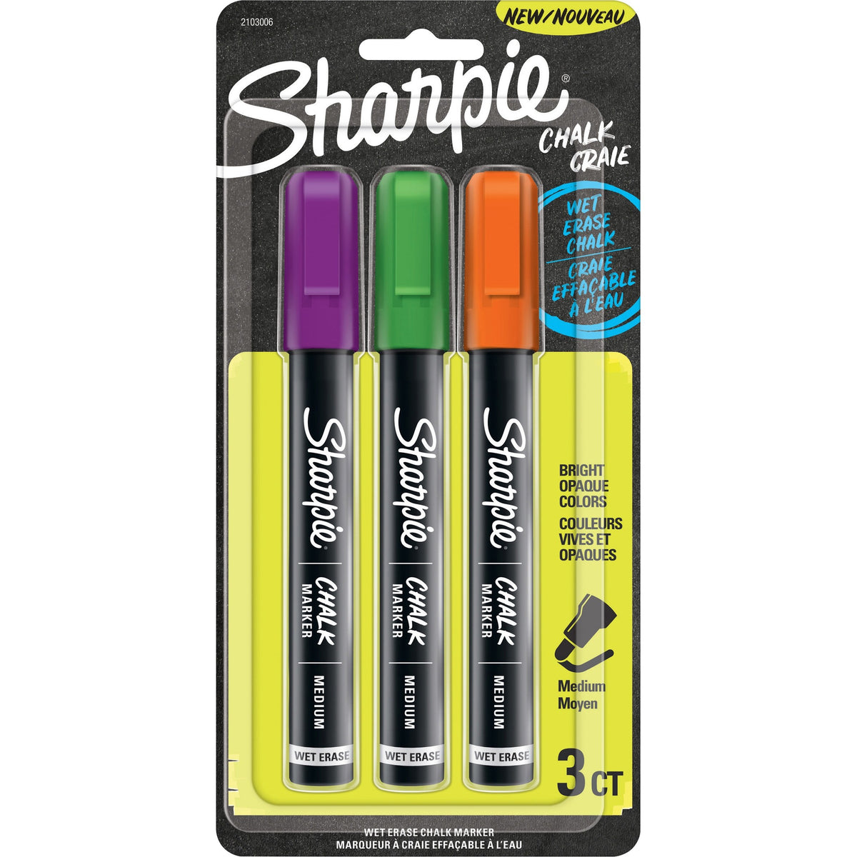 Sharpie Wet Erase Chalk Markers - Chalk-based - Opaque Barrel - 3 / Pack