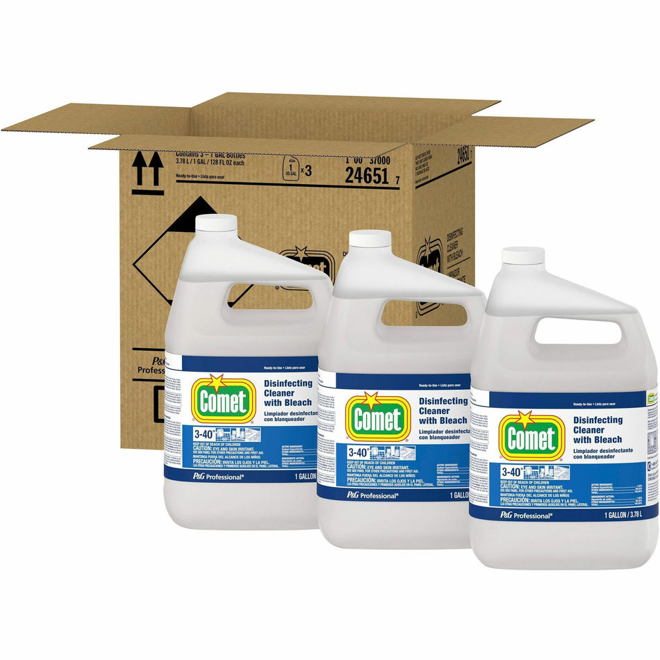 Comet Disinfectant - 128 fl oz (4 quart) - Heavy Duty, Deodorize, Non-abrasive - 3 / Carton